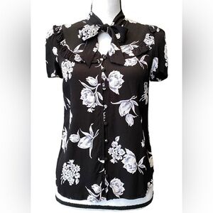 Anthropologie Mauve Floral Blouse Size M